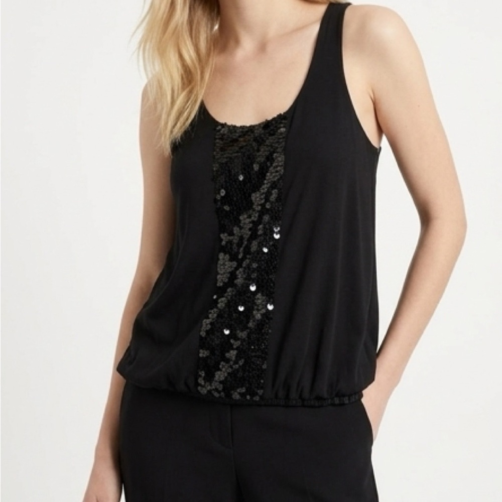 J. Crew Black Sequin Sleeveless Tank Top